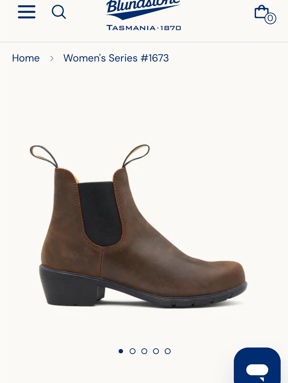 Blundstone Brown Leather Heeled Chelsea Ankle Boots